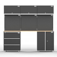 UltraTools 2030mm L x 500mm W x 1870mm H Black Workshop Garage Storage Cabinet Set