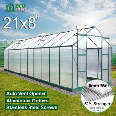 EcoPro 6mm 21 x 8ft  Greenhouse
