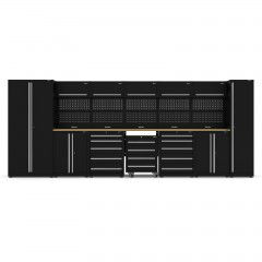 UltraTools 5150mm x 550mm x 2025mm Black Economy Workshop Garage Storage Cabinet Set