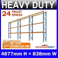 Pallet Racking 3 Bay System 4877mm High 24 Pallet Spaces