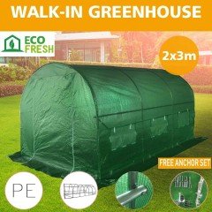 Greenhouse EcoFresh Walk in Greenhouses 3m x 2m x 2m Strong Galvanised Frame