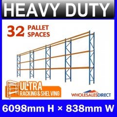 Pallet Racking 4 Bay System 6098mm High 32 Pallet Spaces