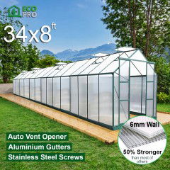 EcoPro 6mm 34 x 8ft Greenhouse