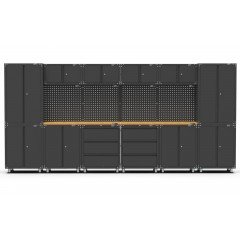 UltraTools 4065mm x 480mm x 1870mm Black Workshop Garage Storage Cabinet Set