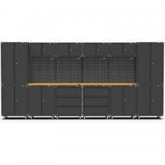 UltraTools 4065mm x 480mm x 1870mm Black Workshop Garage Storage Cabinet Set