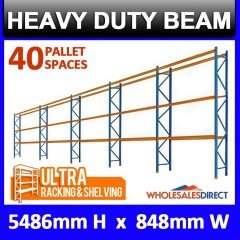 Pallet Racking 5 Bay System 5486mm High 40 Pallet Spaces