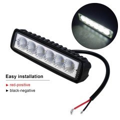 2 X 6inch 18w Led Work Light Bar Driving Lamp Flood Truck Offroad Mining Ute 4wd