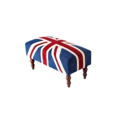 Contemporary UK British Flag Union Jack Upholstered Footstools & Ottoman (Medium)