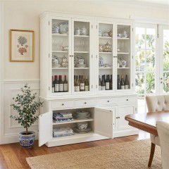 Hampton Halifax 2 Glass Door Hutch Display and Buffet Cabinet Bookcase Cupboard