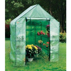 EcoPro 143 x 143 x 195cm Walk-in Tunnel Greenhouse PE Cover Plant Garden Green Shade 