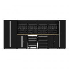 UltraTools 4400mm x 550mm x 2025mm Black Economy Workshop Garage Storage Cabinet Set