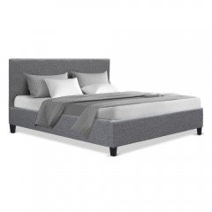 Queen Size Fabricheadboard Bed Frame - Grey