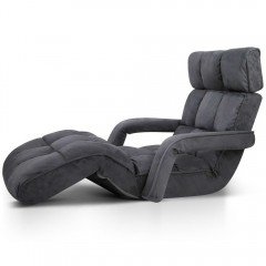 Adjustable Lounger With Arms  Charcoal