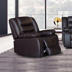 Single Seater Recliner Sofa Chair In Faux Leather Lounge Couch Armchair In Brown