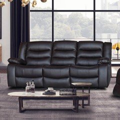 3 Seater Recliner Sofa In Faux Leather Lounge Couch In Brown