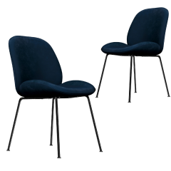 Avery Classic Blue Velvet Dining Chair Set Of 2