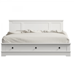 Margaux White Coastal Lifestyle Bedframe With Storage Drawers Double