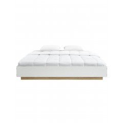 Aiden Industrial Contemporary White Oak Bed Base Bedframe