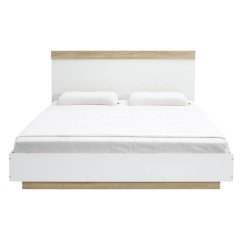 Aiden Industrial Contemporary White Oak Bed Frame