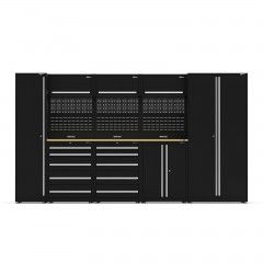 UltraTools 3650mm x 550mm x 2025mm Black Economy Workshop Garage Storage Cabinet Set