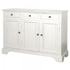 Hamptons Modern Buffet Sideboard Cabinet in White - 3 Sections
