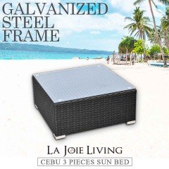 La Joie Outdoor Living Tempered Glass Coffee Table Rattan Furniture Lounge