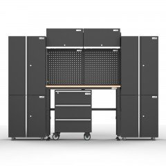 UltraTools 2704mm x 480mm x 2030mm  Black Workshop Garage Storage Cabinet Set