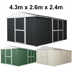 Garden Shed 4.3m x 2.6m x 2.4m Double Barn Door + PA Door  Extra Frame - 3 Frames Design