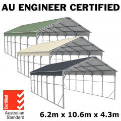 Carport 6.2 x 10.6 x 4.3 m Vehicle Shelter