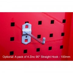 A pack of 4 UltraTools Zinc 90° Straight Hook - 100mm Accessory