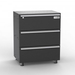UltraTools 675mm x 465mm x 818mm Black Workshop Garage 3 Drawers Storage Cabinet						