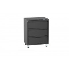 UltraTools 675mm x 465mm x 845mm Black Workshop Garage 3 Drawers Storage Cabinet						