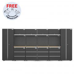 UltraTools 4056mm x 500mm x 1870mm Black Workshop Garage Storage Cabinet Set