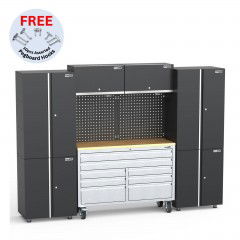 Mobile 8 Drawers Tool Chest Work Bench + Steel Garage Storage Cabinets - UltraTools 2710mm x 480mm x 1964mm mm