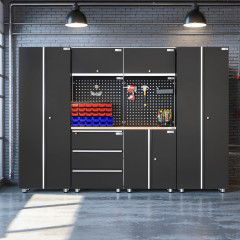 UltraTools 2704mm x 500mm x 1870mm Black Workshop Garage Storage Cabinet Set