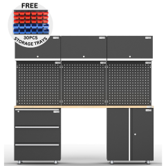 UltraTools 2030mm L x 500mm W x 1870mm H Black Workshop Garage Storage Cabinet Set