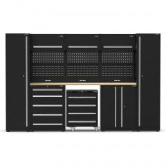 UltraTools 3250mm x 550mm x 2025mm Black Economy Workshop Garage Storage Cabinet Set