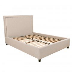 Maddy Upholstered Studded Square Bed Frame King Size