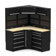 UltraTools 1550/1550mm x 550mm x 2025mm Black Economy Workshop Garage Storage Cabinet Set