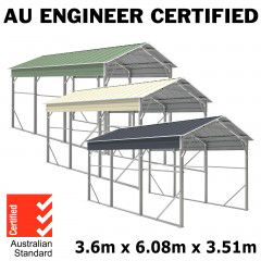 Vehicle Shelter 3.6 x 6.08m x 3.51m Carport