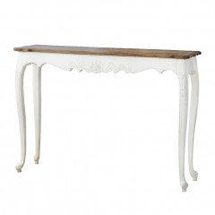 French Provincial Console Hall Table in White