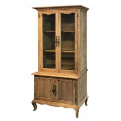 French Provincial Furniture Display Cabinet Cupboard Natural Ash