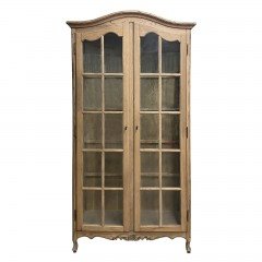 French Provincial Classic Glass Display Cabinet /Bookcase in Natural