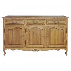 French Provincial Vintage Style Classic Natural Buffet Cabinet 	