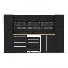UltraTools 3250mm x 550mm x 2025mm Black Economy Workshop Garage Storage Cabinet Set