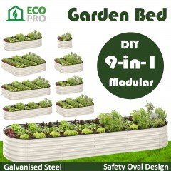 Galvanised Steel Garden Bed 9-in-1 Modular Oval Vegetable Planter 