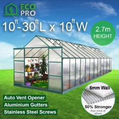 EcoPro 10 - 30ft Long x 10ft Wide Greenhouse 2.7m High