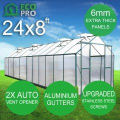 EcoPro 6mm 24 x 8ft Greenhouse
