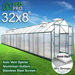 EcoPro 6mm 32 x 8ft Greenhouse