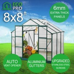 EcoPro 6mm 8 x 8ft Greenhouse 